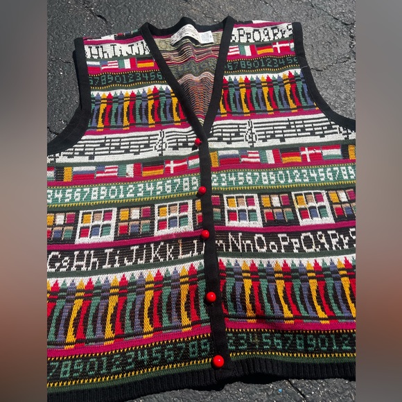Vintage CROSSINGS 100% cotton teacher school vest medium - Picture 3 of 7